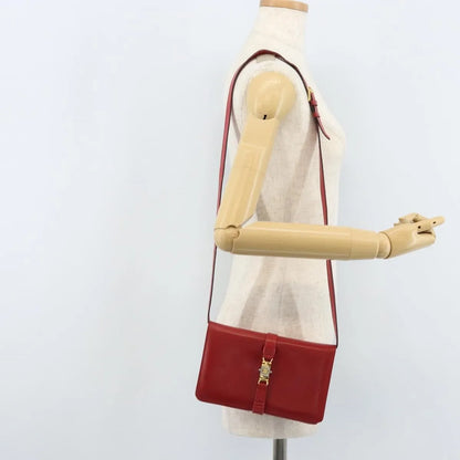 Celine Vintage Leather, Red, Leather, Shoulder Bag
