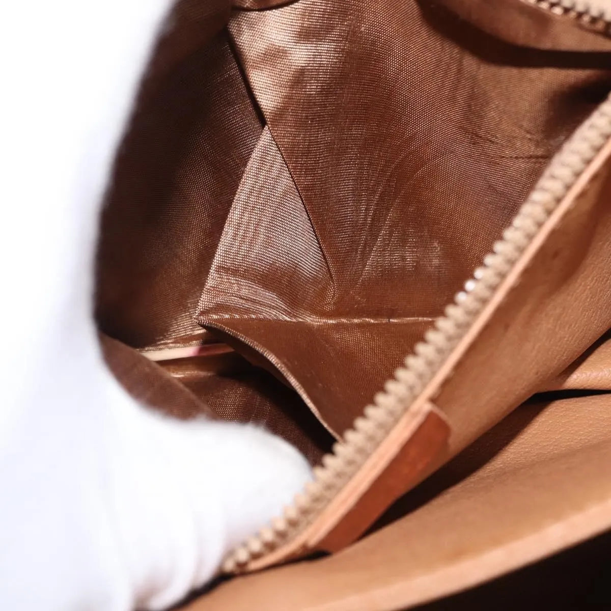 Celine Vintage Macadam Canvas and Leather, Brown, Canvas, Shoulder Bag