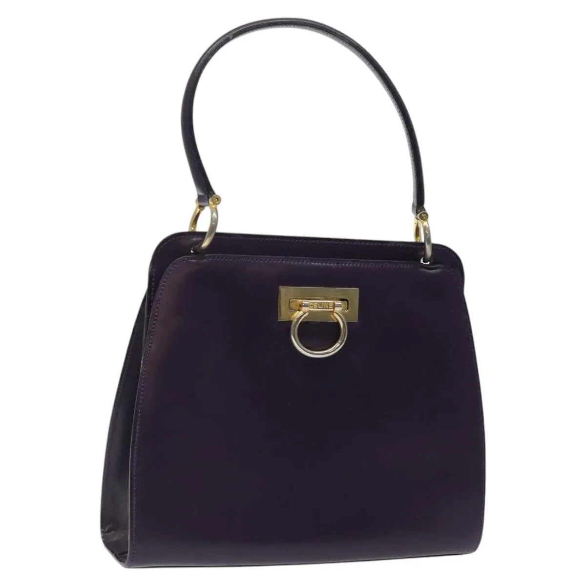 Celine vintage Leather, Purple, Leather, Handbag