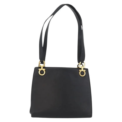 Salvatore Ferragamo Gancini Tote Leather, Black, Leather, Tote Bag