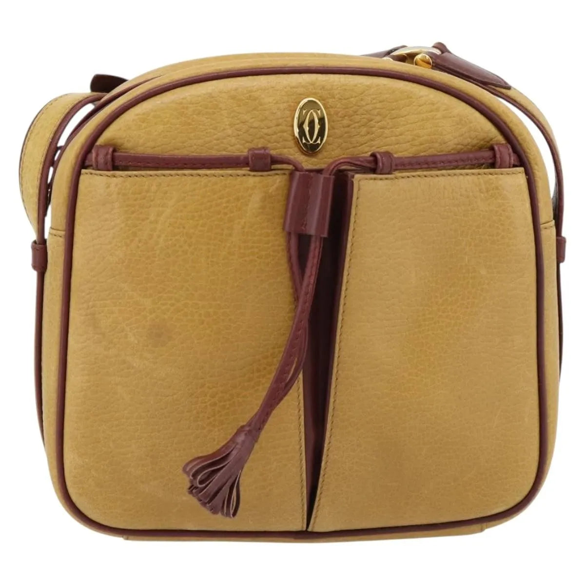 cartier Tasseled Must de Cartier Leather, Yellow, Leather, Shoulder Bag