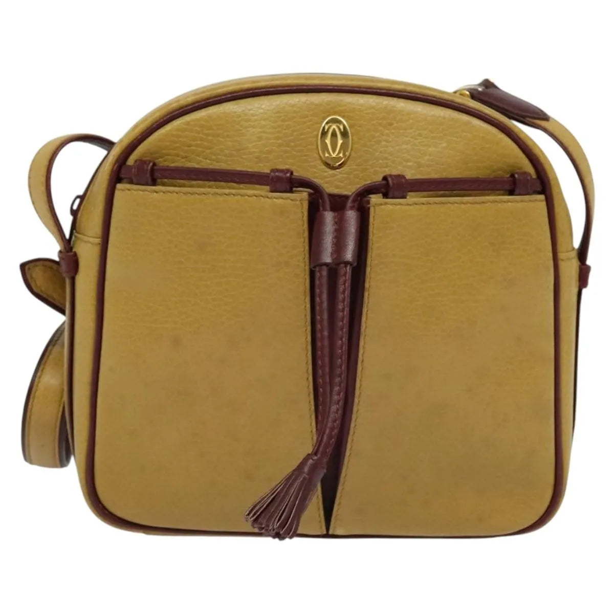 cartier Tasseled Must de Cartier Leather, Beige, Leather, Shoulder Bag