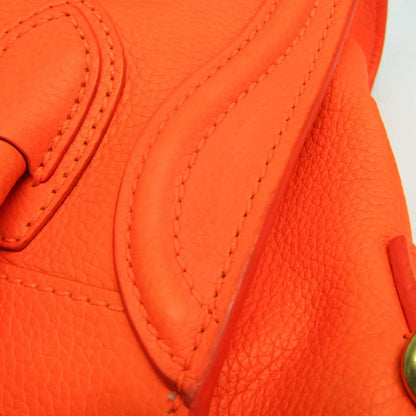 Celine Multicolor Luggage Leather, Orange, Leather, Handbag