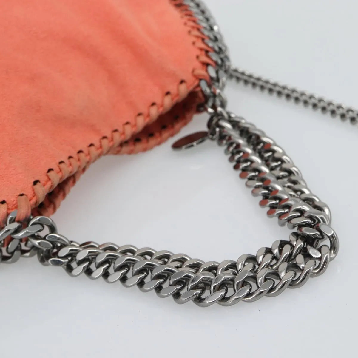 Stella McCartney Falabella Fold Over Faux Leather, Orange, Polyester, Shoulder Bag