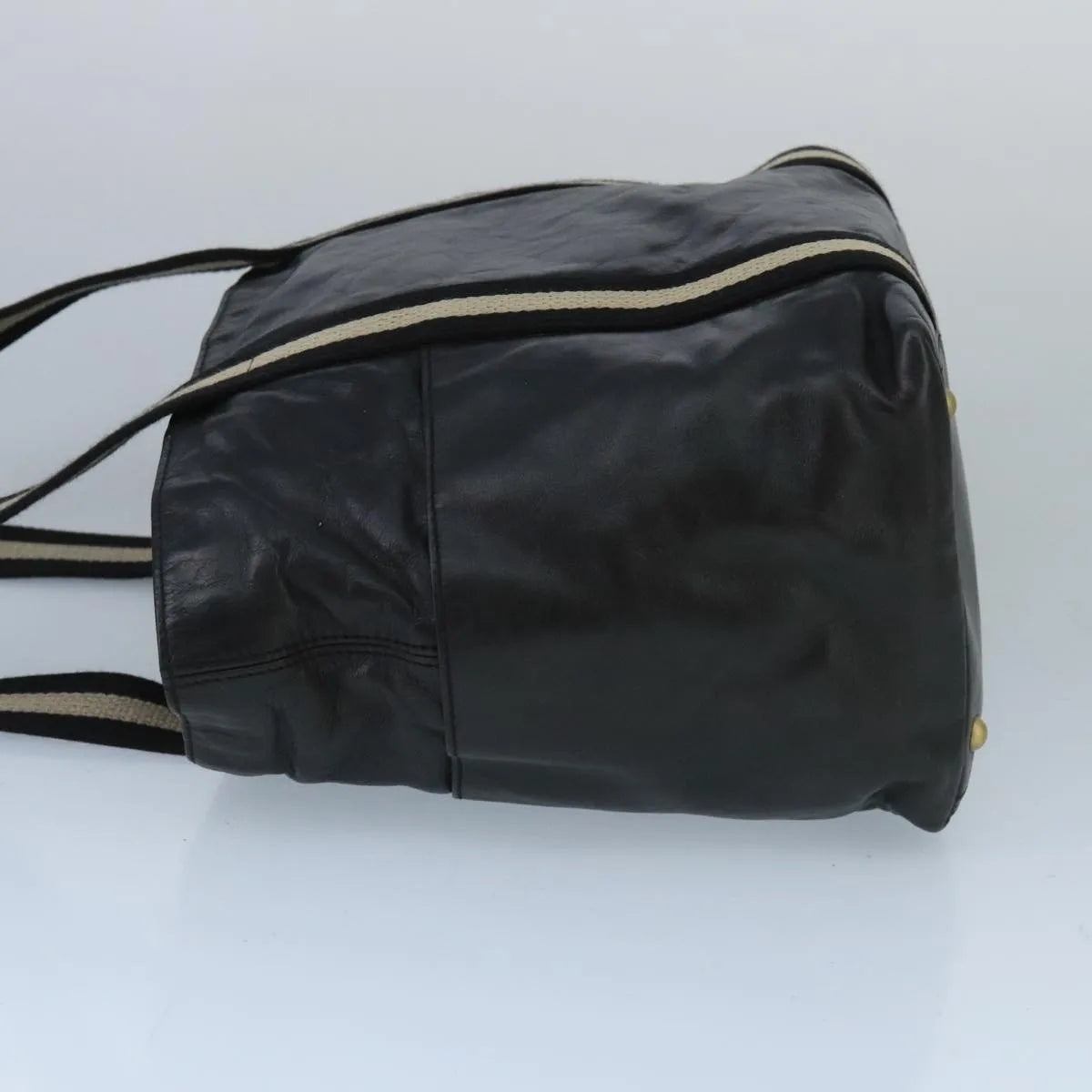 Bally Vintage Leather, Black, Leather, Tote Bag