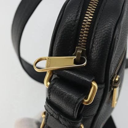 Gucci Logo Zip Messenger Printed Leather, Black, Leather, Clutch