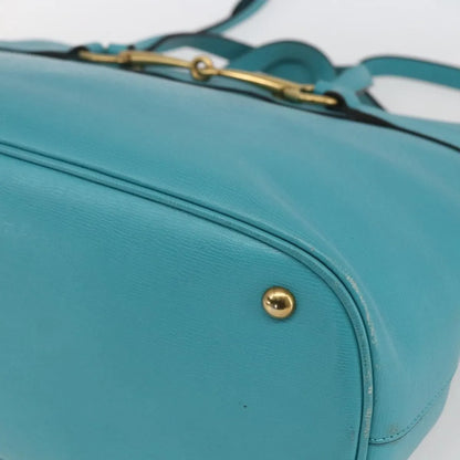 Gucci Bright Bit Convertible Tote Leather, Blue, Leather, Tote Bag