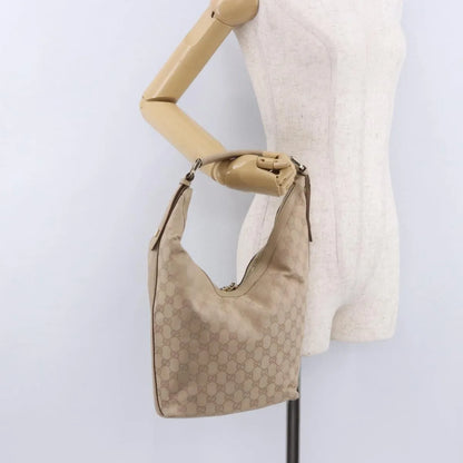 Gucci Zip Hobo Canvas, Beige, Canvas, Handbag