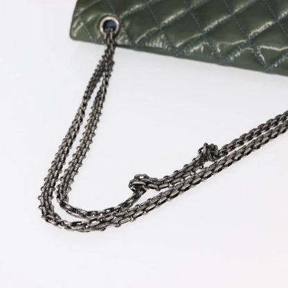 Chanel Reissue 2.55 Flap Quilted Patent, Green, Metal, Shoulder Bag