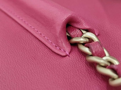 Chanel Sweet Camellia Wallet on Chain Quilted Lambskin, Pink, Leather, Shoulder Bag
