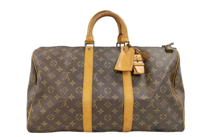 Louis Vuitton Keepall Monogram Canvas, Brown, Canvas, Travel Bag