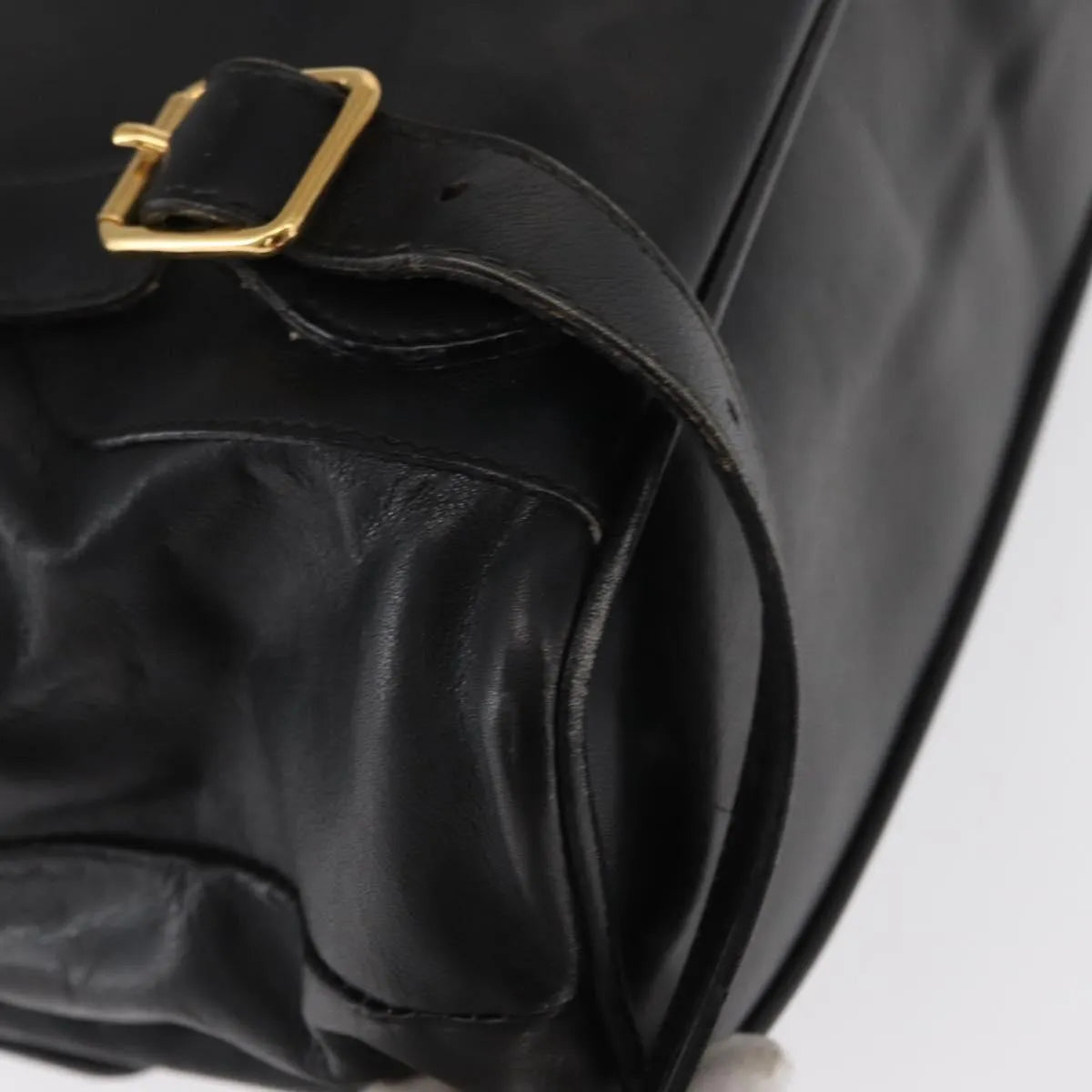 Gucci Vintage Bamboo Leather, Black, Leather, Backpack