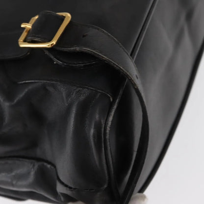 Gucci Vintage Bamboo Leather, Black, Leather, Backpack