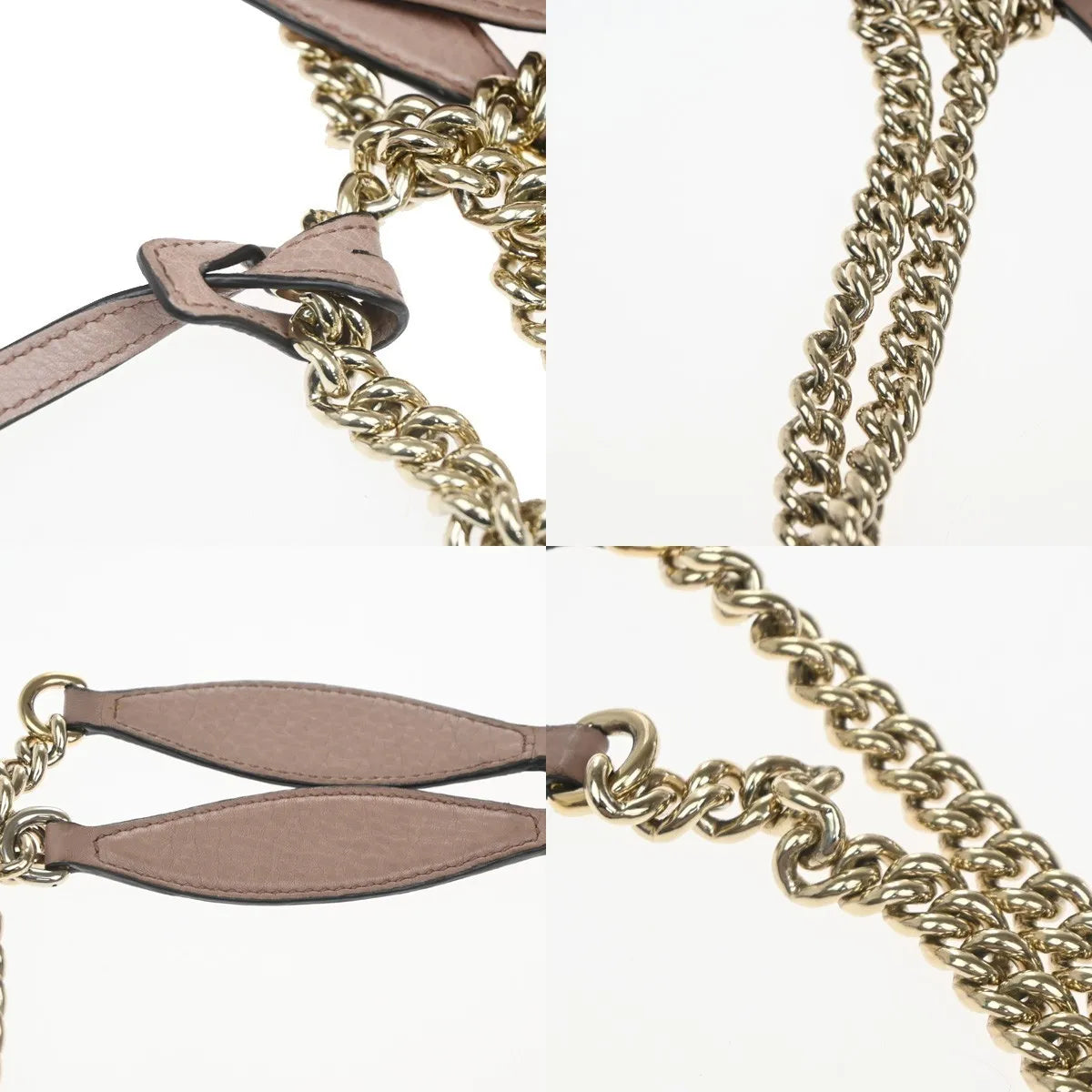 Gucci Soho Chain Strap Leather, Pink, Leather, Shoulder Bag