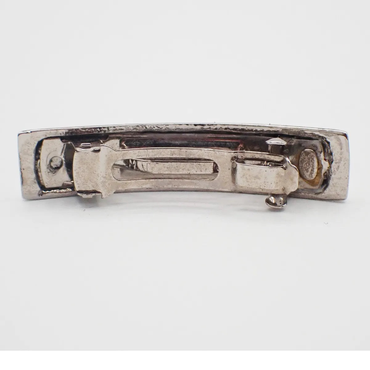 Chanel Logo Hair Barrette Metal, Silver, Metal, Head Accessory