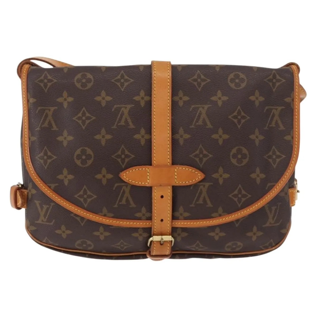 Louis Vuitton Saumur Canvas, Brown, Canvas, Shoulder Bag