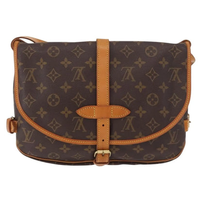 Louis Vuitton Saumur Canvas, Brown, Canvas, Shoulder Bag