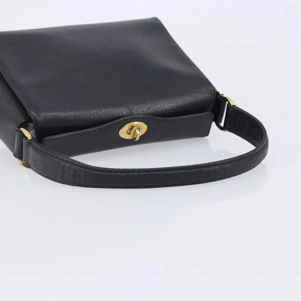 Gucci Vintage Convertible Bamboo Box Leather, Black, Leather, Handbag