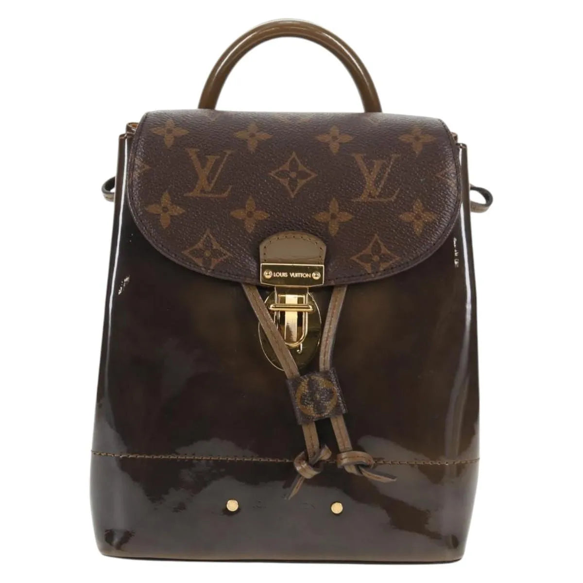 Louis Vuitton Hot Springs Vernis with Monogram Canvas, Brown, Canvas, Backpack