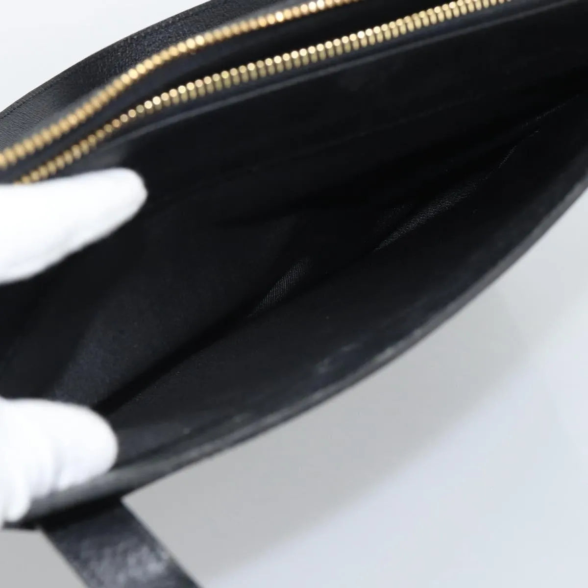 Saint Laurent Vintage Leather, Black, Leather, Tote Bag
