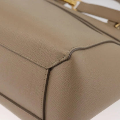 Celine Belt Calfskin, Beige, Leather, Handbag