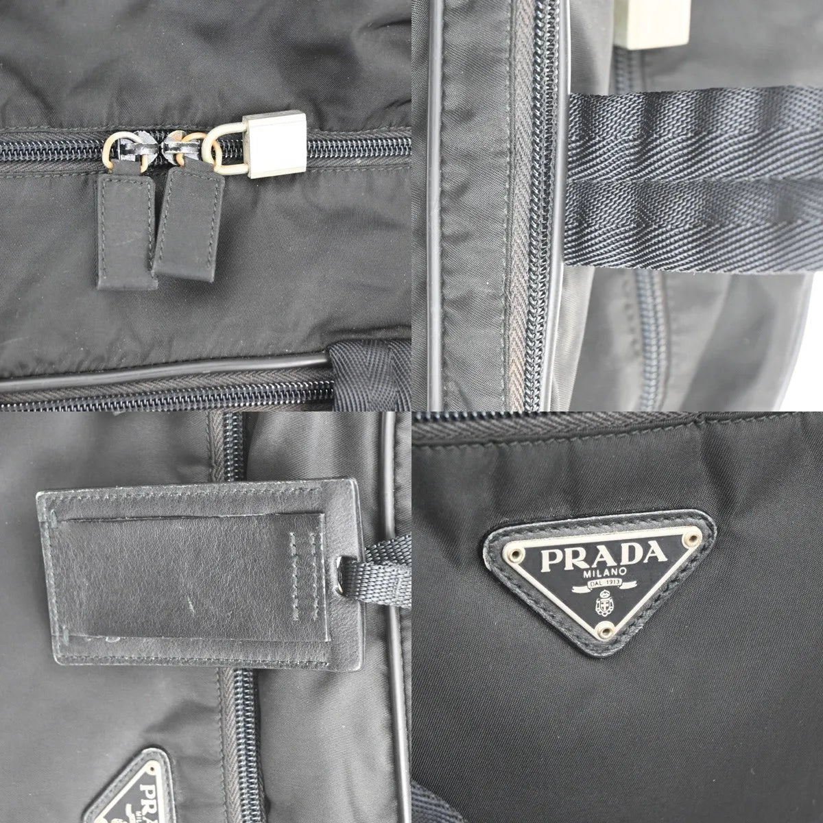 Prada Expandable Front Zip Boston Tessuto, Black, Nylon, Travel Bag