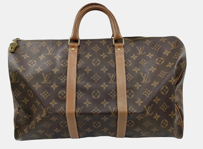Louis Vuitton Keepall Bandouliere Monogram Canvas, Brown, Canvas, Travel Bag