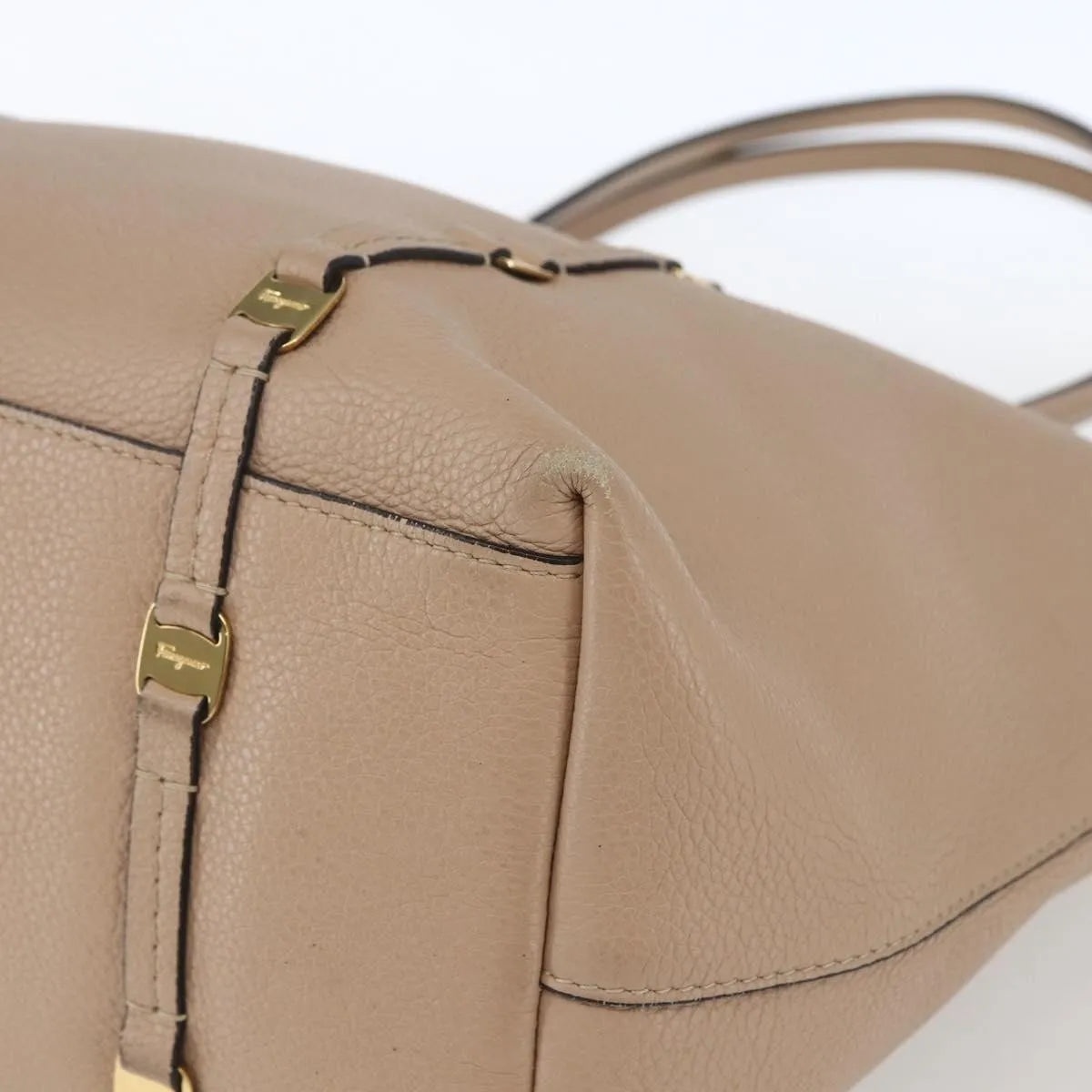 Salvatore Ferragamo Vala tote Leather, Beige, Leather, Tote Bag