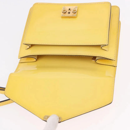 Louis Vuitton Monceau Vernis, Yellow, Patent Leather, Handbag