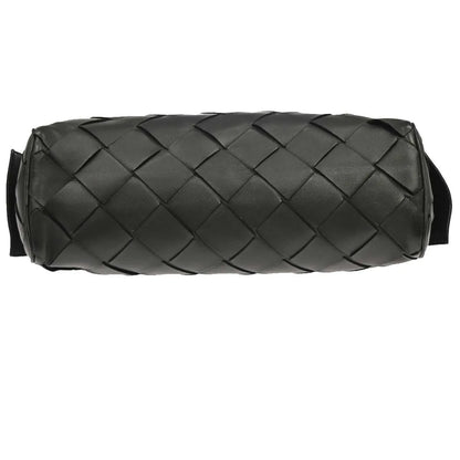 Bottega Veneta Zip Clutch Leather with Intrecciato Snakeskin Detail, Black, Leather, Clutch