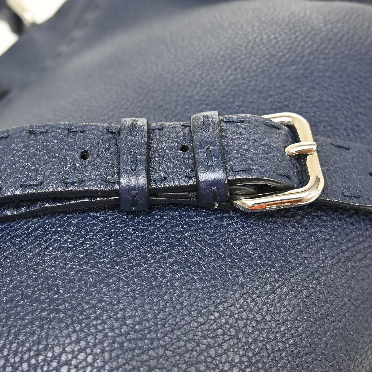 Fendi Peekaboo Soft Leather, Navy, Leather, Handbag