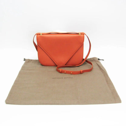 Bottega Veneta Mount Leather, Orange, Leather, Shoulder Bag
