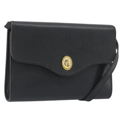 Christian Dior Vintage CD Flap Leather, Black, Leather, Shoulder Bag