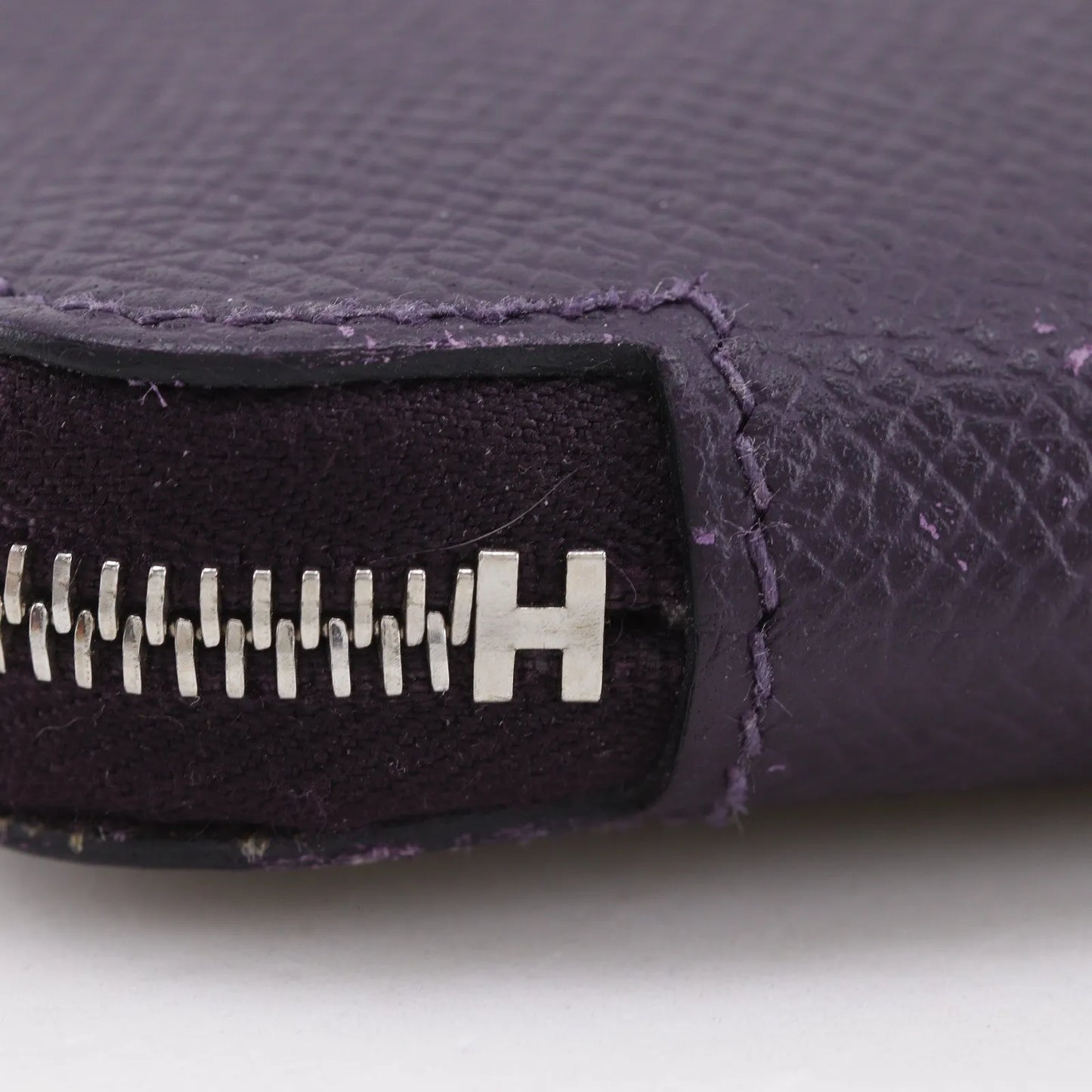 Hermes Azap Zip Around Epsom, Purple, Leather, Wallet