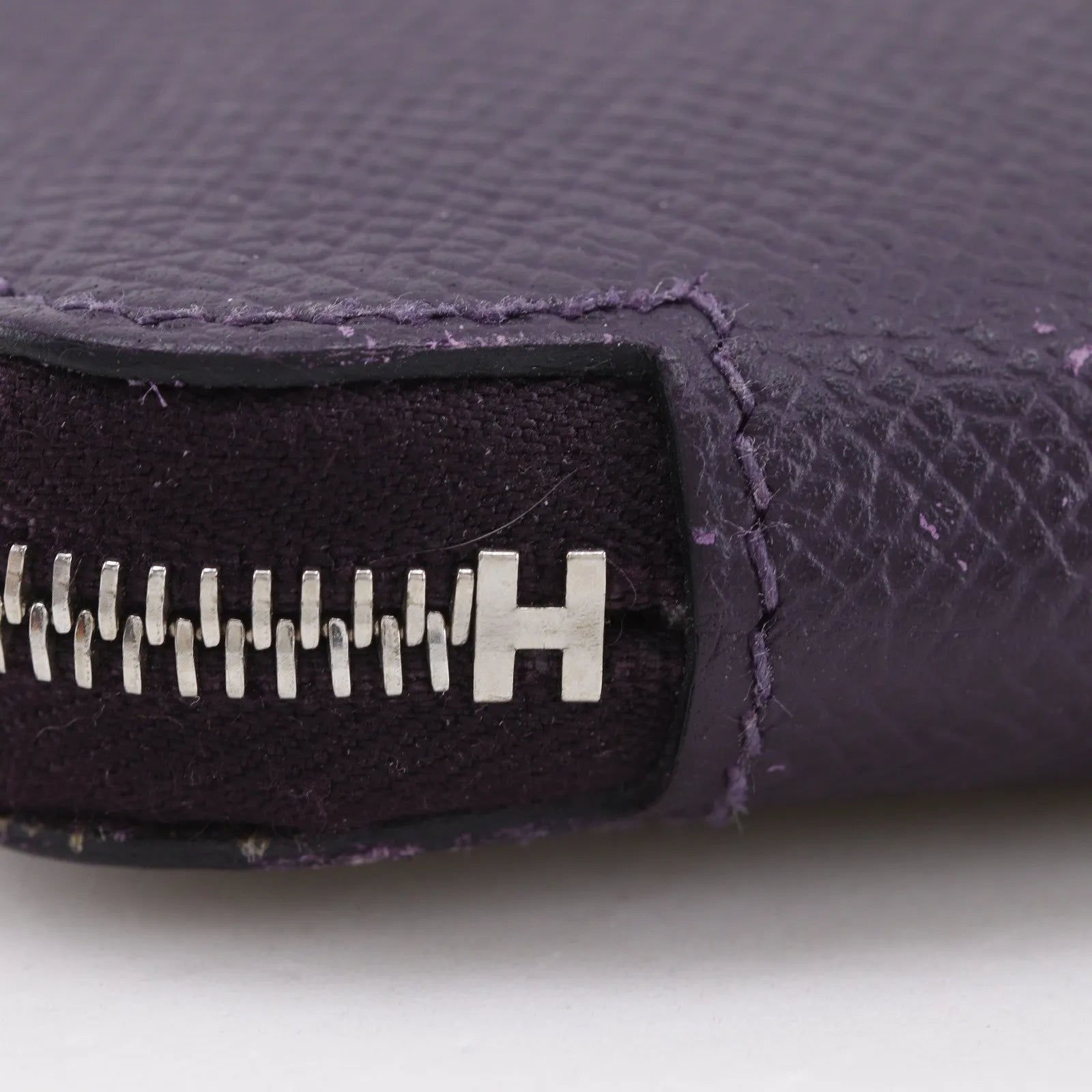 Hermes Azap Zip Around Epsom, Purple, Leather, Wallet