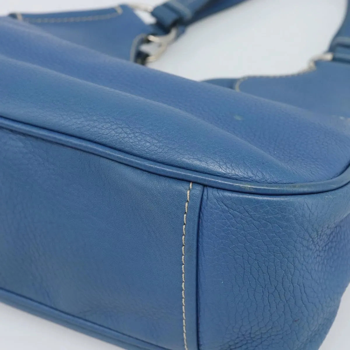 Prada Vitello Daino Convertible Tote Vitello Daino, Blue, Leather, Handbag