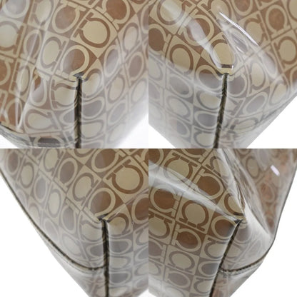 Salvatore Ferragamo Gancini Vinyl, Brown, Plastic, Shoulder Bag