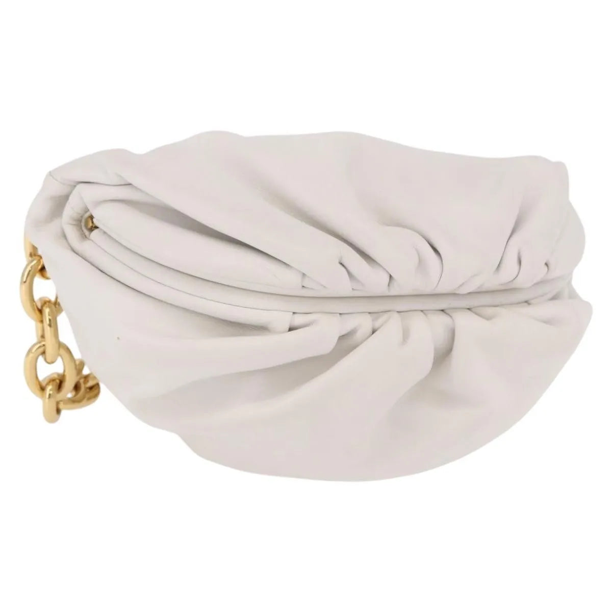 Bottega Veneta The Chain Leather, White, Leather, Shoulder Bag