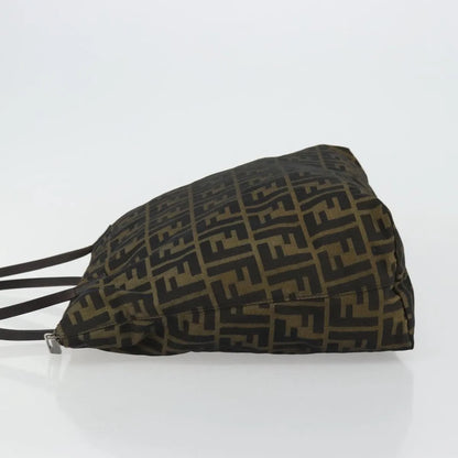 Fendi Zucca Tote Canvas, Black, Canvas, Handbag