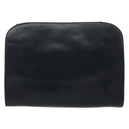Salvatore Ferragamo Vintage Gancini Chain Leather, Navy, Leather, Shoulder Bag