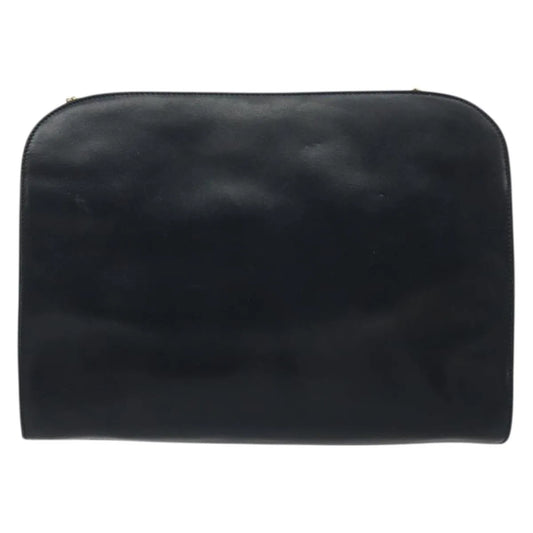 Salvatore Ferragamo Vintage Gancini Chain Leather, Navy, Leather, Shoulder Bag
