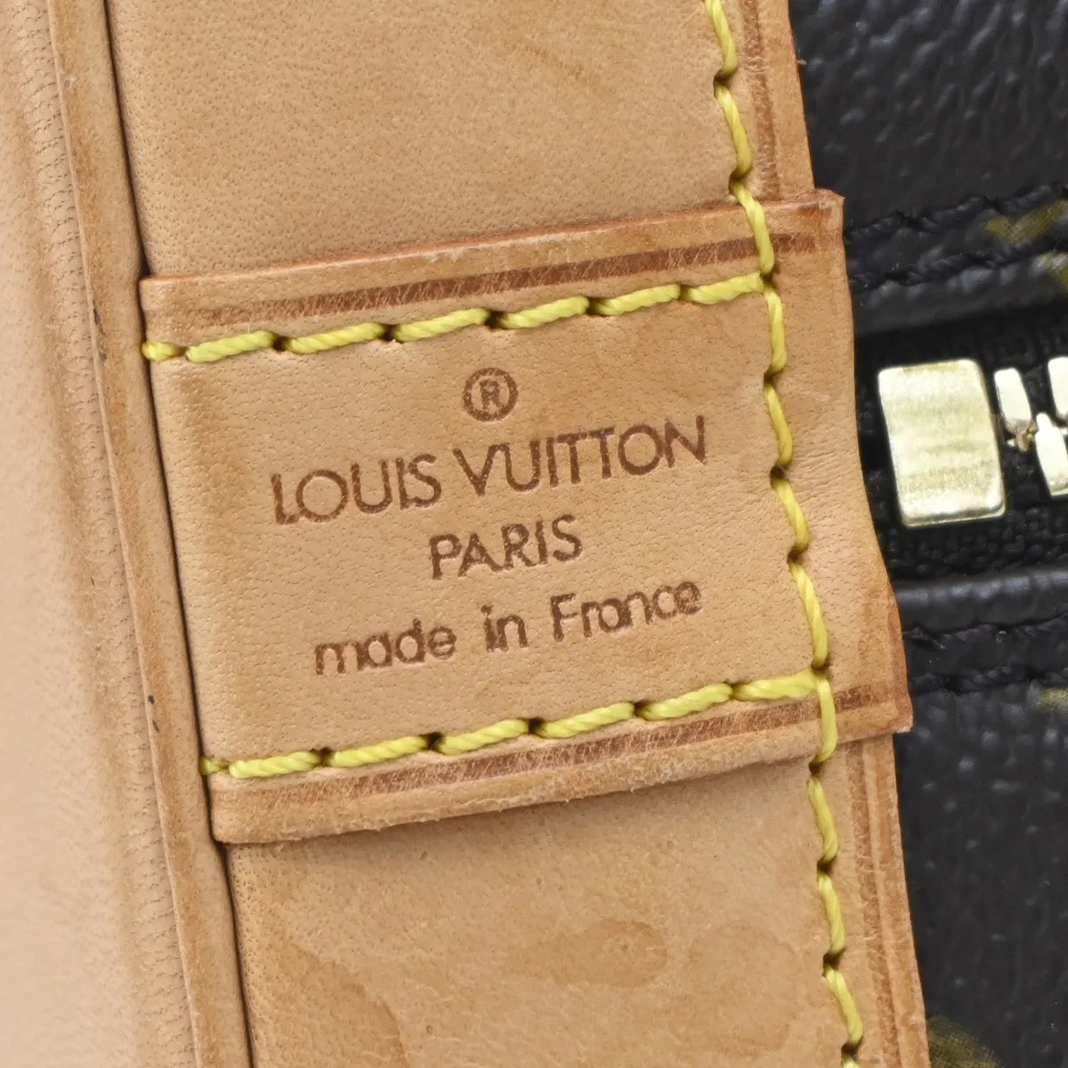 Louis Vuitton Alma Monogram Canvas, Brown, Leather, Handbag