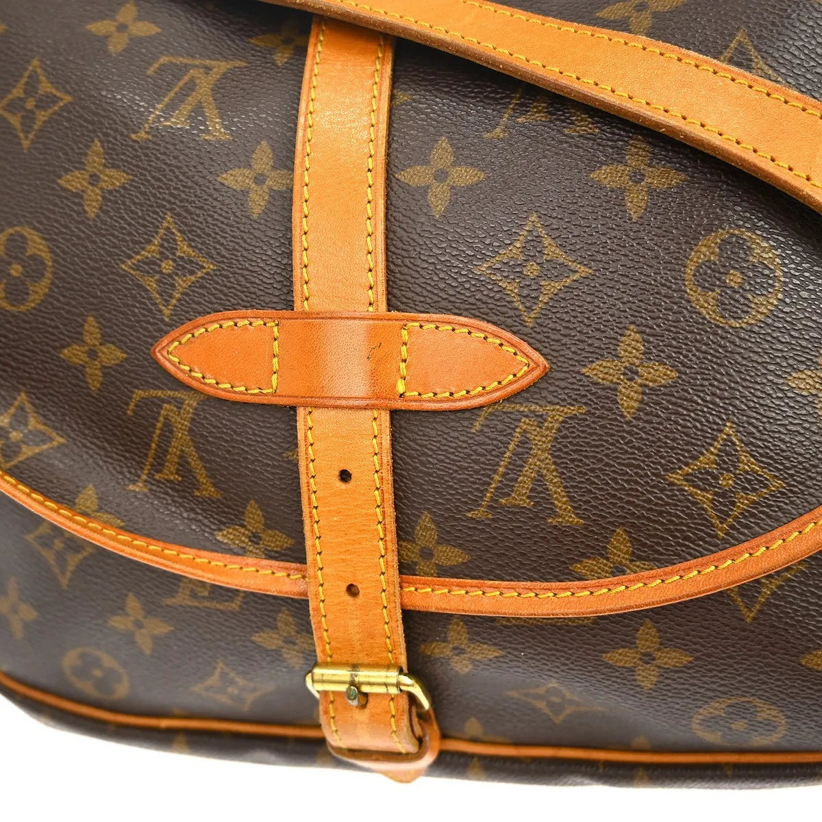 Louis Vuitton Saumur Monogram, Brown, Canvas, Shoulder Bag