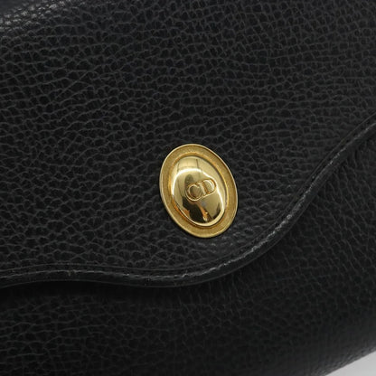 Christian Dior Vintage CD Flap Leather, Black, Leather, Shoulder Bag