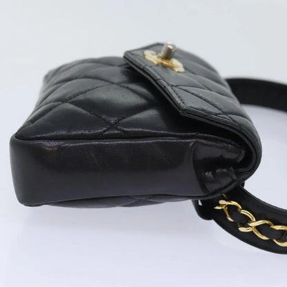 Chanel Vintage CC Waist Lambskin, Black, Leather, Shoulder Bag