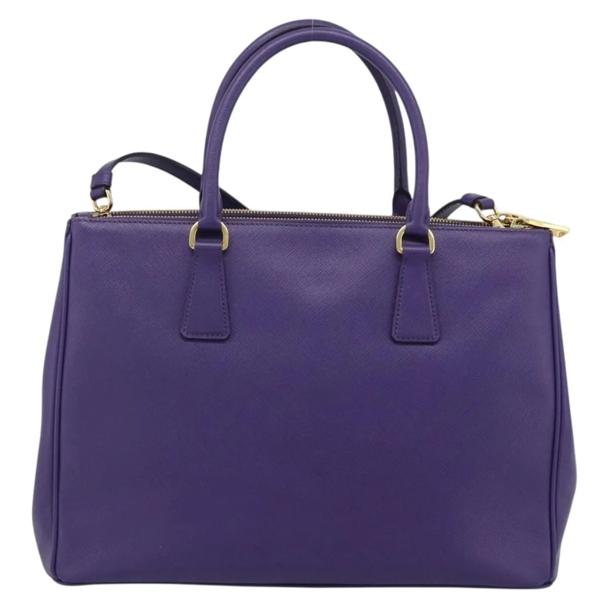 Prada Galleria Double Zip Tote Saffiano Leather, Purple, Leather, Handbag