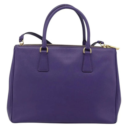 Prada Galleria Double Zip Tote Saffiano Leather, Purple, Leather, Handbag