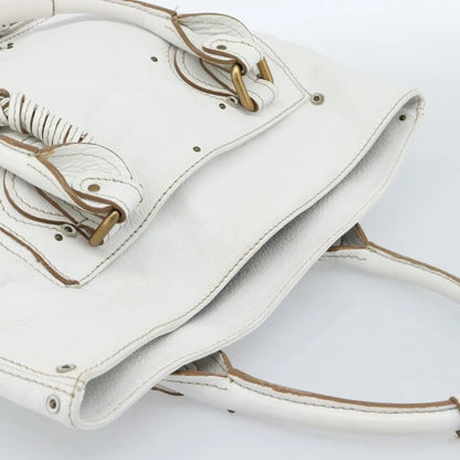 Chloe Paddington Lock Tote Leather, White_gold, Leather, Tote Bag
