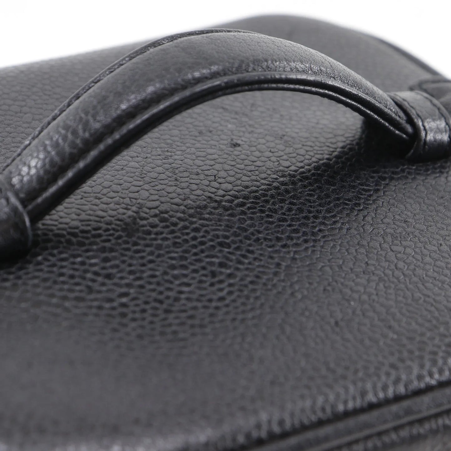 Chanel Vintage Timeless Cosmetic Case Caviar, Black, Leather, Handbag