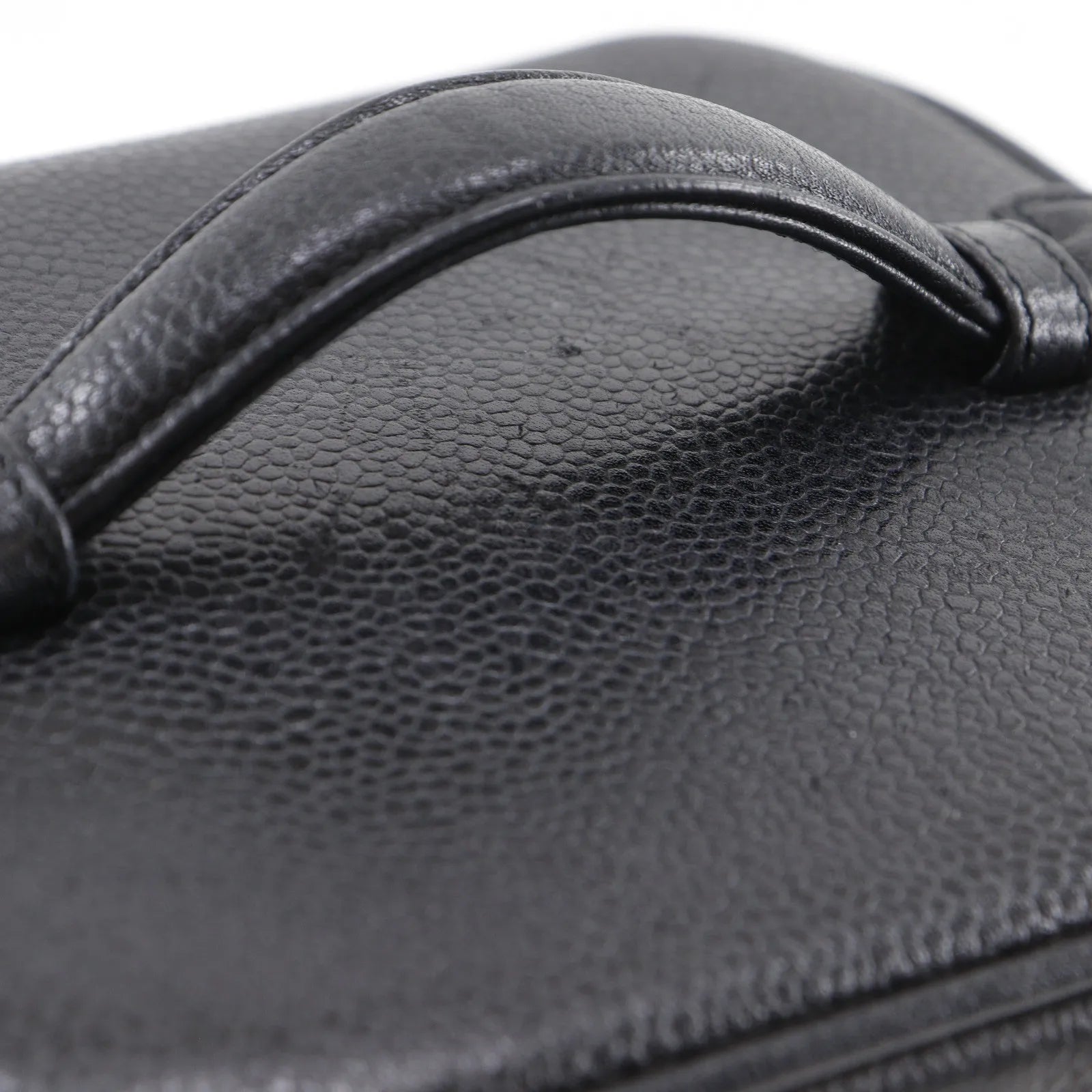 Chanel Vintage Timeless Cosmetic Case Caviar, Black, Leather, Handbag